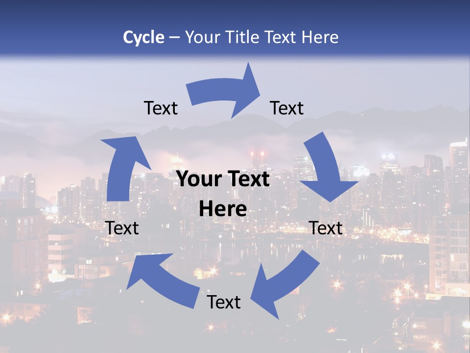 A City At Night With The Lights On And Fog In The Air PowerPoint Template