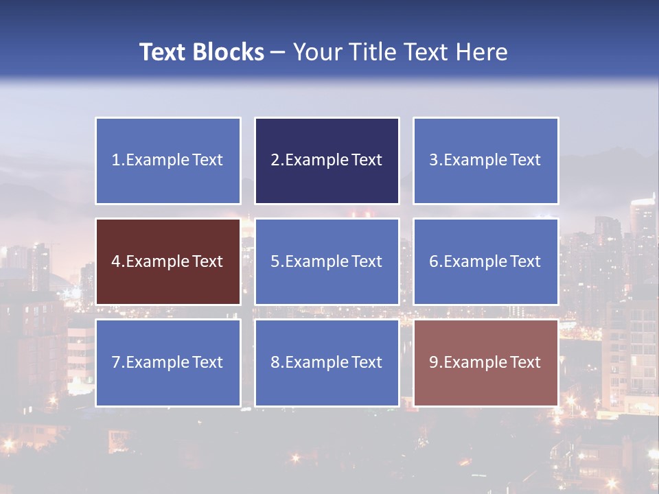 A City At Night With The Lights On And Fog In The Air PowerPoint Template