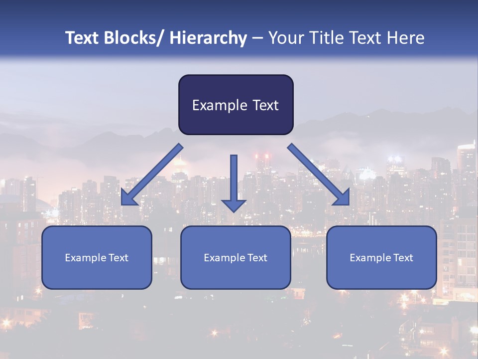 A City At Night With The Lights On And Fog In The Air PowerPoint Template