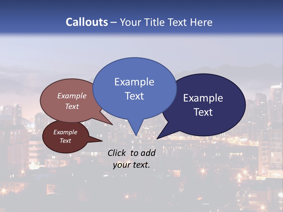 A City At Night With The Lights On And Fog In The Air PowerPoint Template