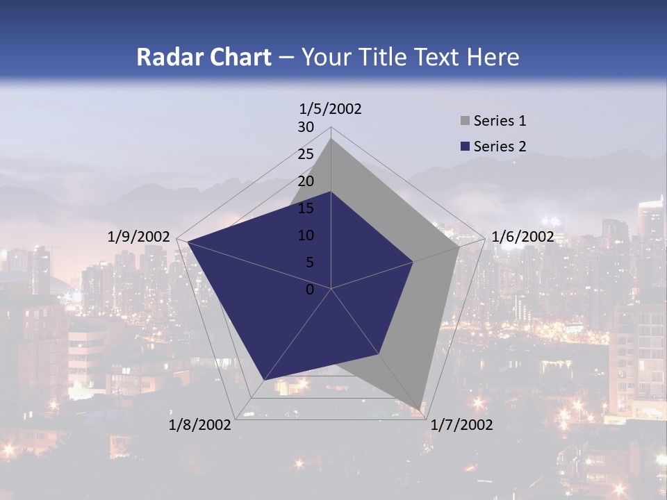 A City At Night With The Lights On And Fog In The Air PowerPoint Template