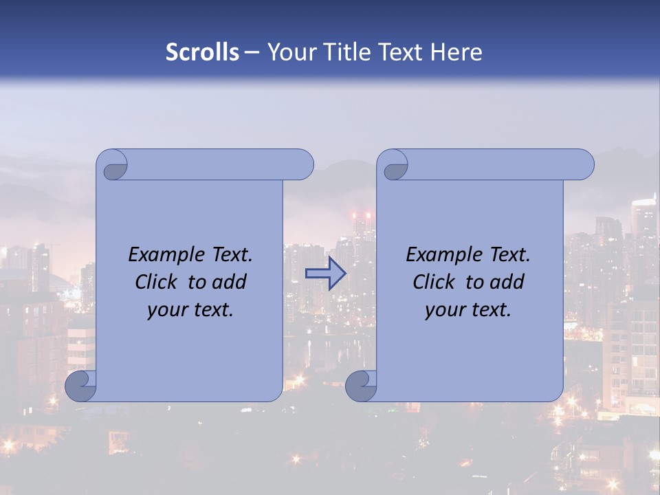 A City At Night With The Lights On And Fog In The Air PowerPoint Template