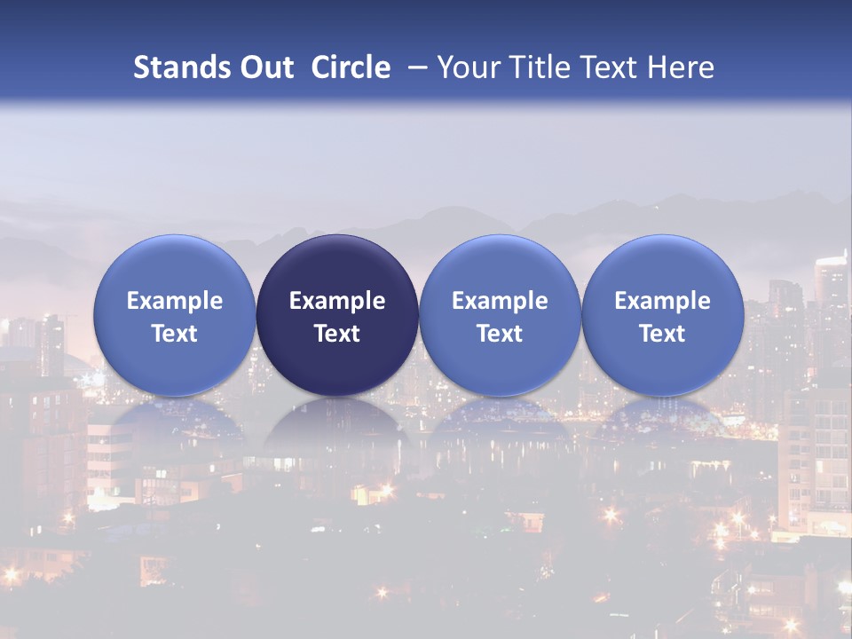 A City At Night With The Lights On And Fog In The Air PowerPoint Template