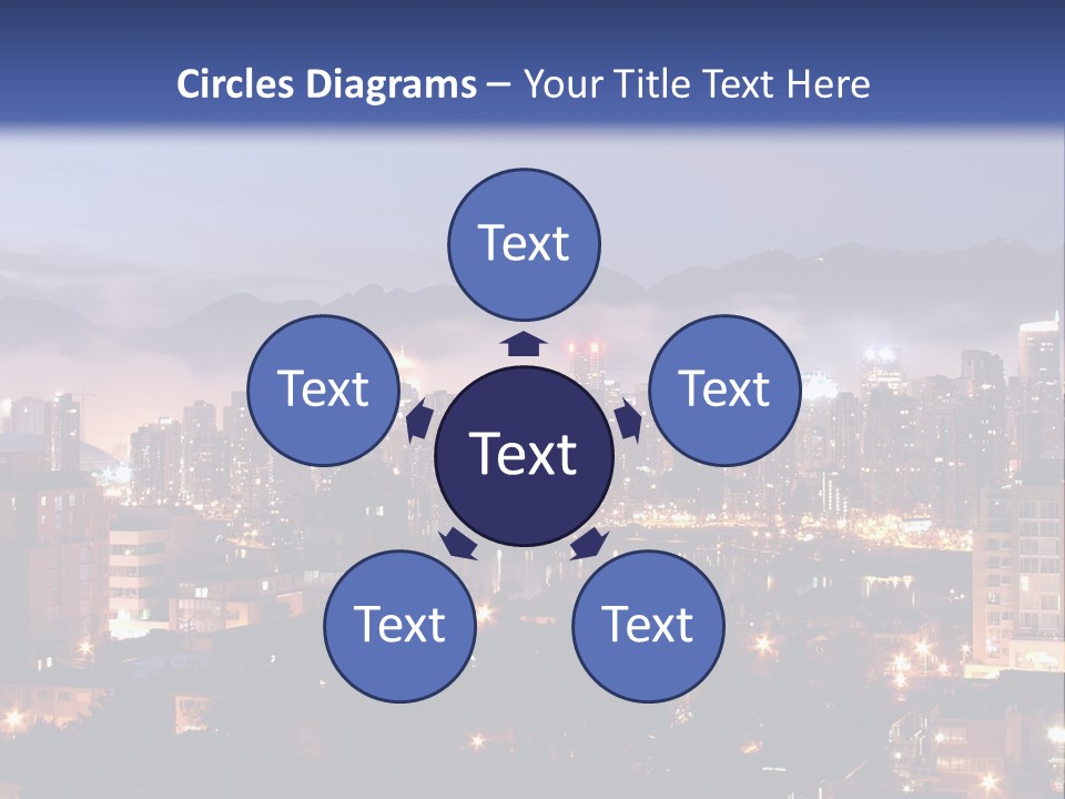 A City At Night With The Lights On And Fog In The Air PowerPoint Template