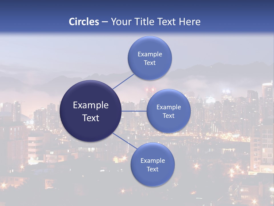 A City At Night With The Lights On And Fog In The Air PowerPoint Template