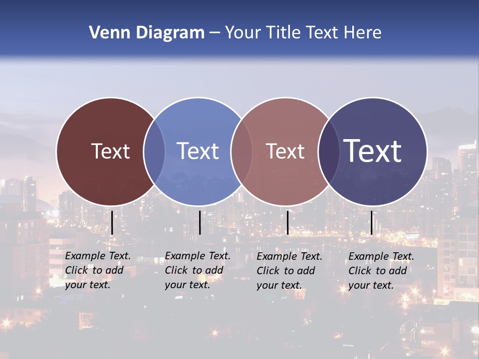 A City At Night With The Lights On And Fog In The Air PowerPoint Template