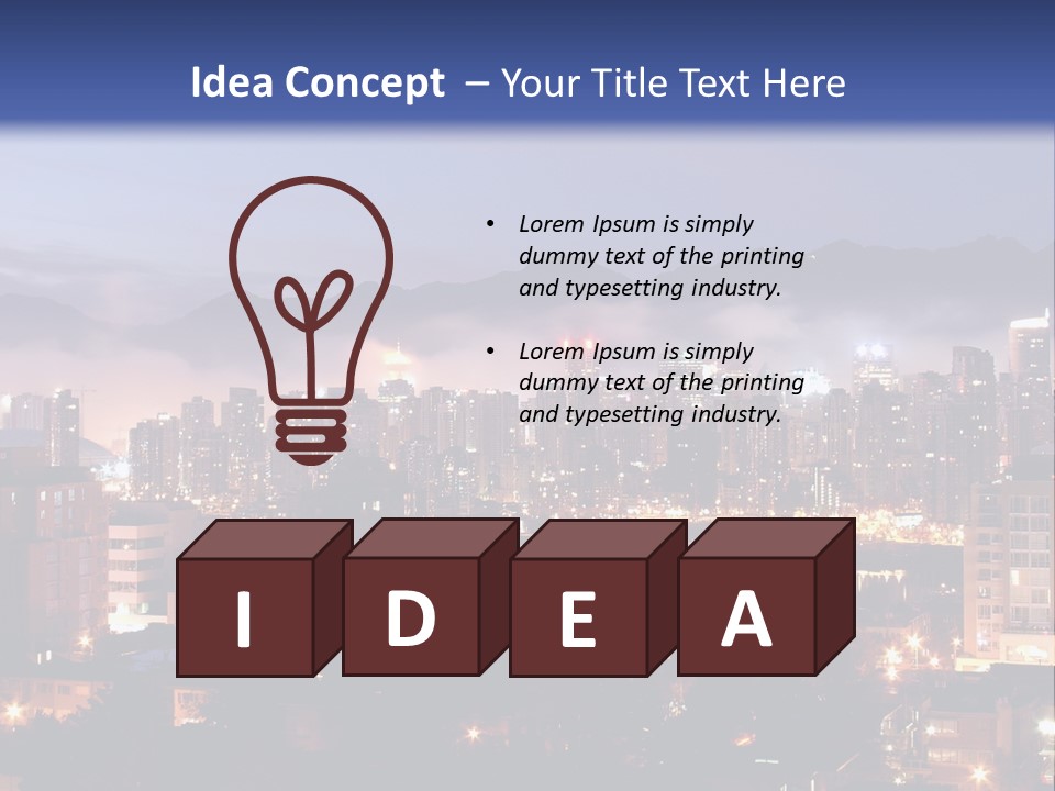 A City At Night With The Lights On And Fog In The Air PowerPoint Template