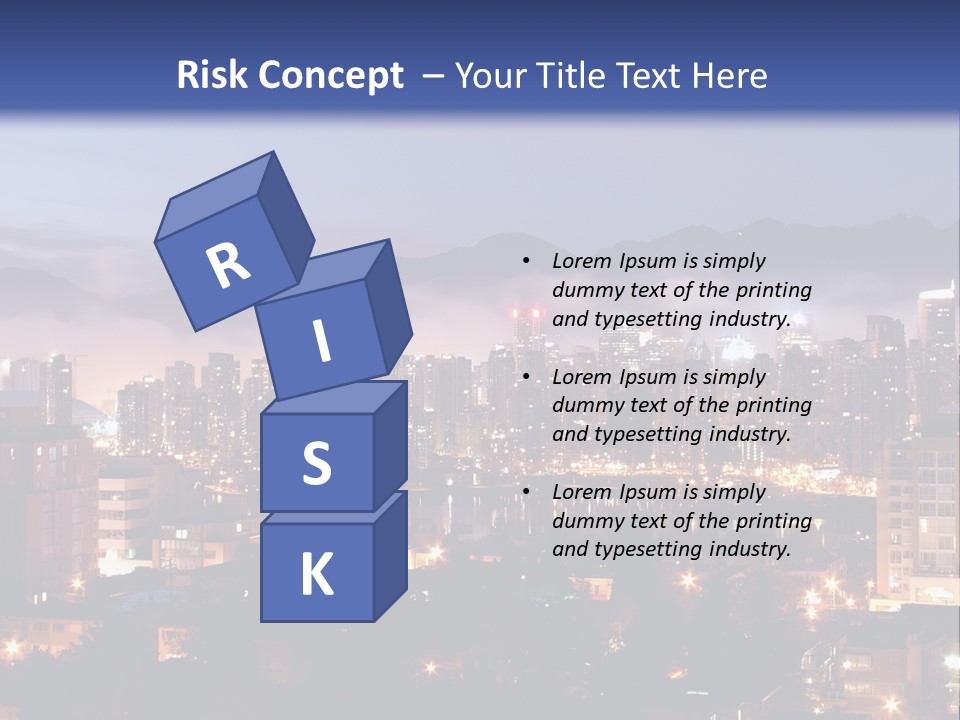 A City At Night With The Lights On And Fog In The Air PowerPoint Template