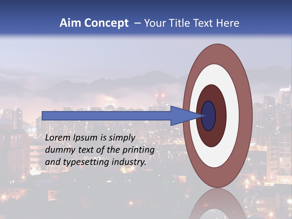 A City At Night With The Lights On And Fog In The Air PowerPoint Template