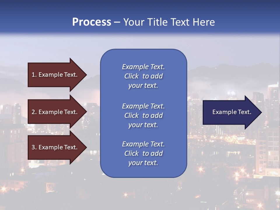 A City At Night With The Lights On And Fog In The Air PowerPoint Template