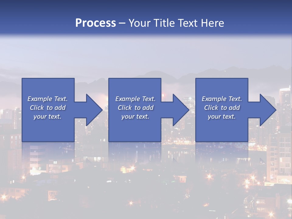 A City At Night With The Lights On And Fog In The Air PowerPoint Template