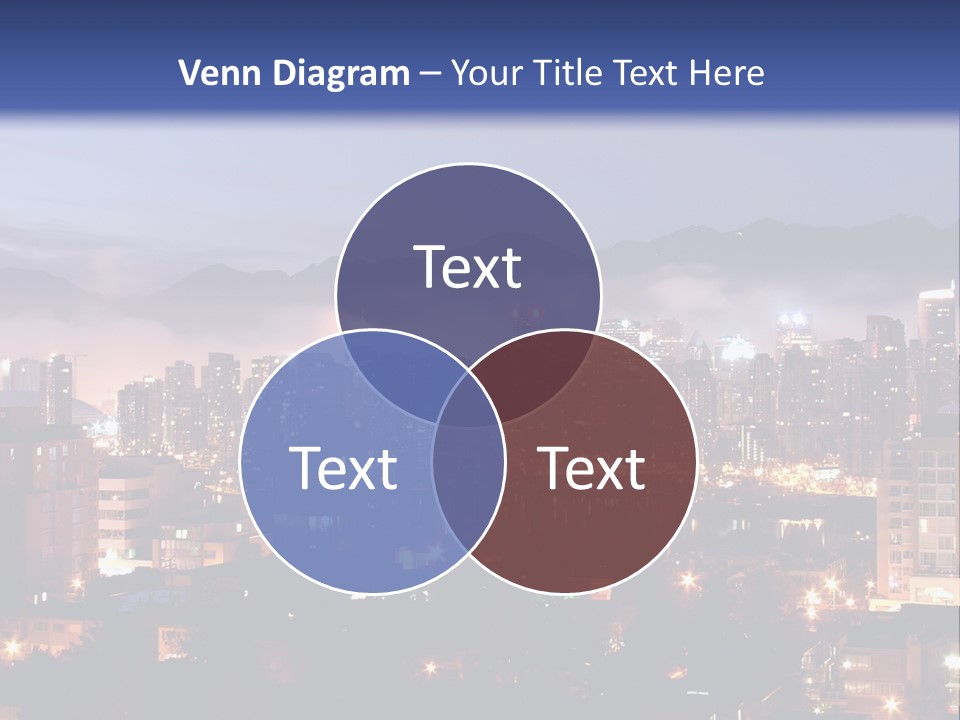 A City At Night With The Lights On And Fog In The Air PowerPoint Template