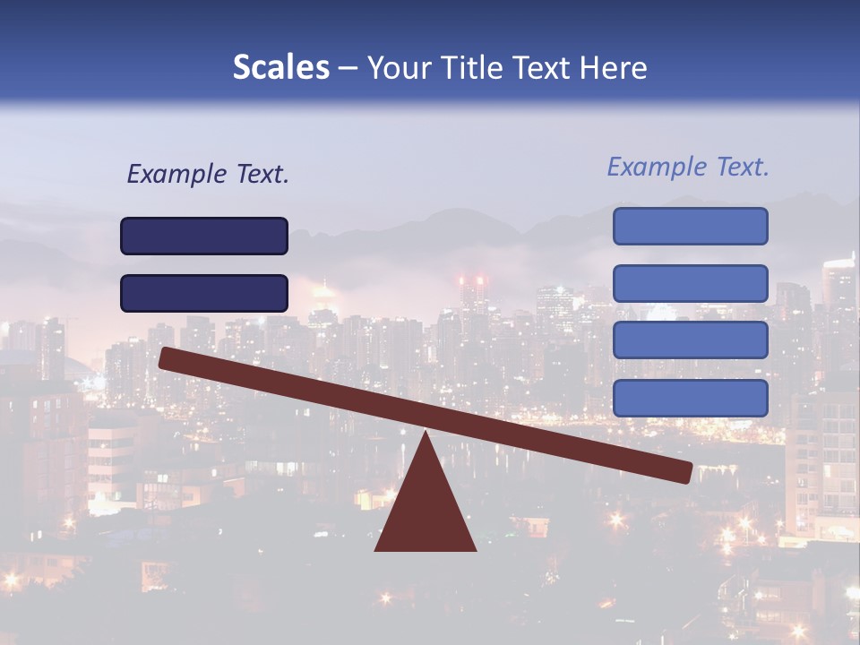 A City At Night With The Lights On And Fog In The Air PowerPoint Template