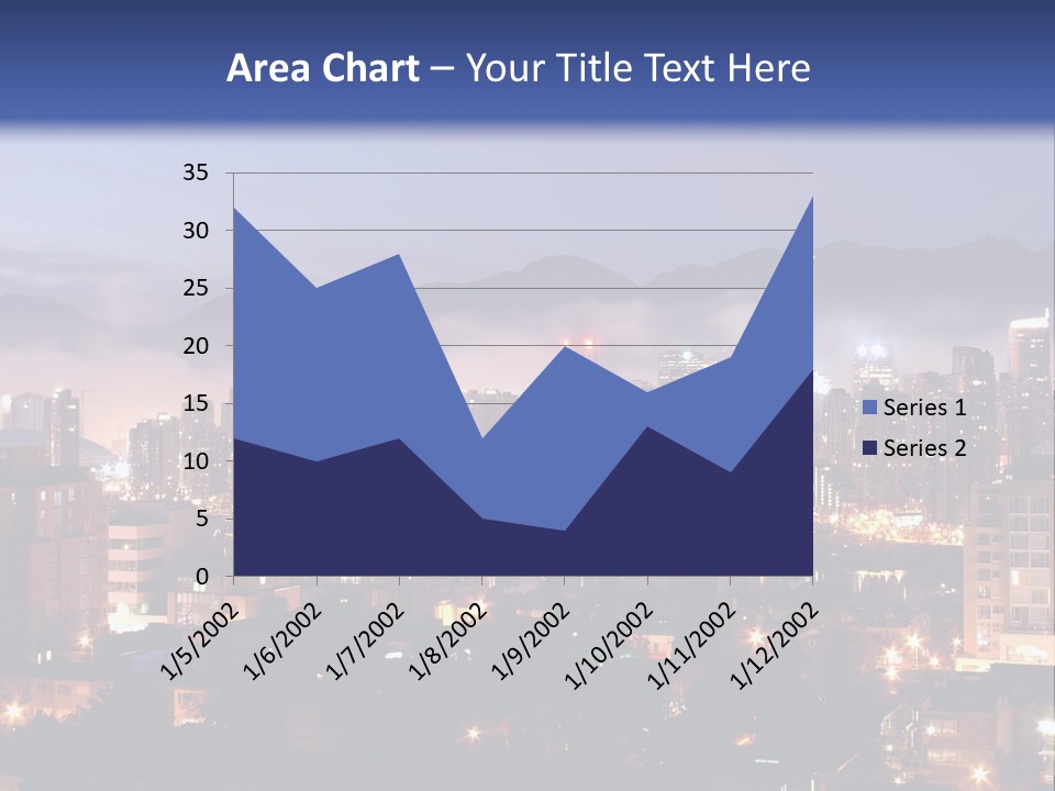 A City At Night With The Lights On And Fog In The Air PowerPoint Template