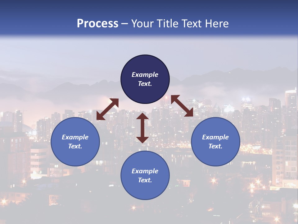 A City At Night With The Lights On And Fog In The Air PowerPoint Template