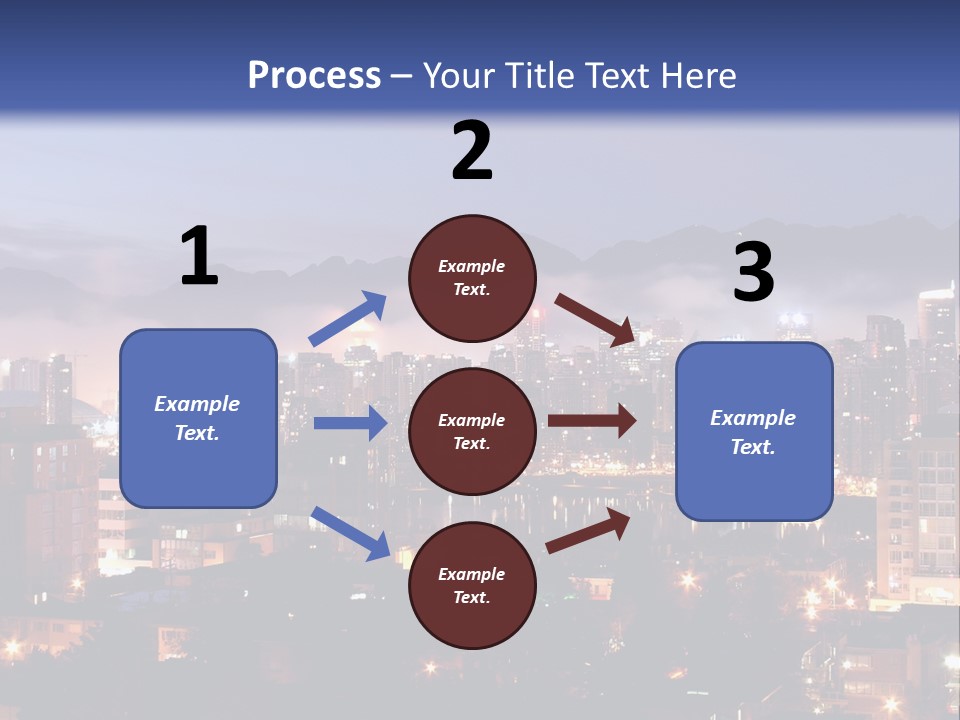 A City At Night With The Lights On And Fog In The Air PowerPoint Template