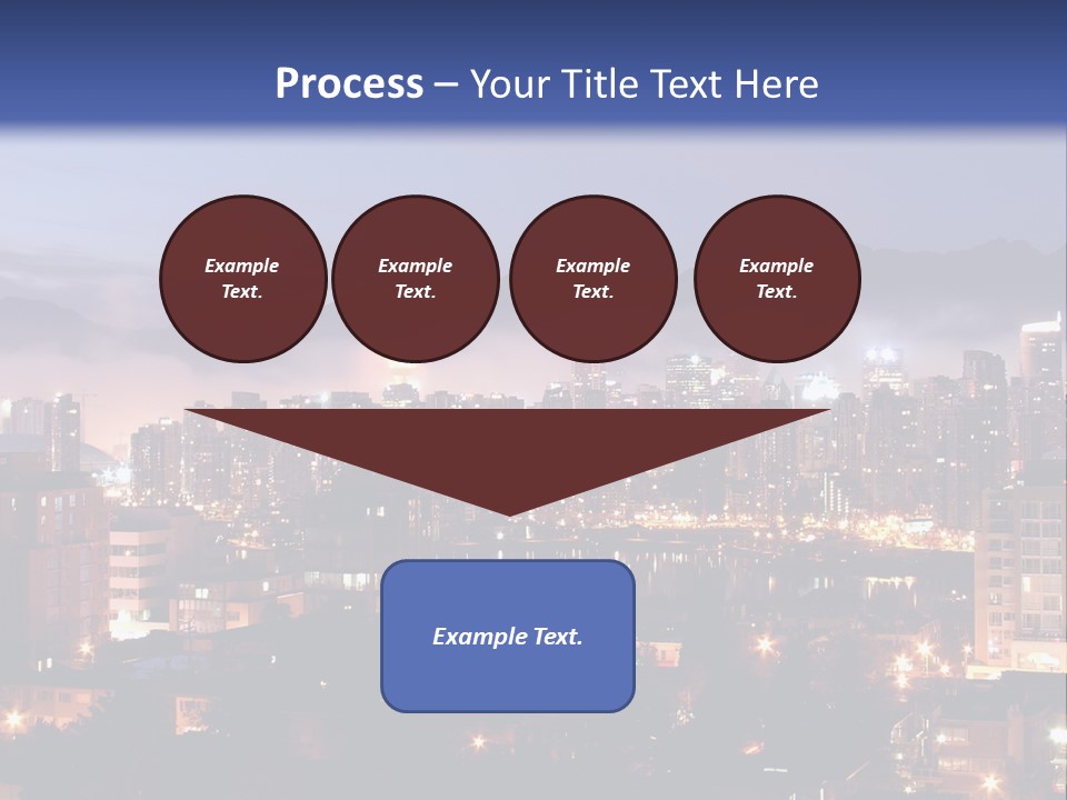 A City At Night With The Lights On And Fog In The Air PowerPoint Template