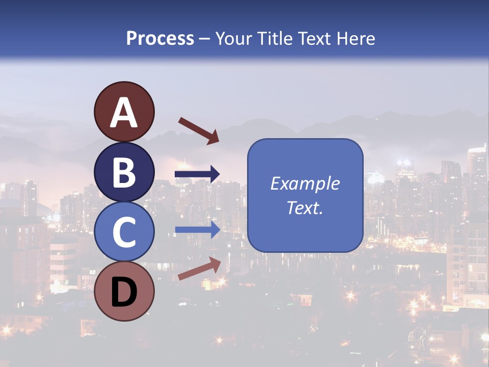 A City At Night With The Lights On And Fog In The Air PowerPoint Template