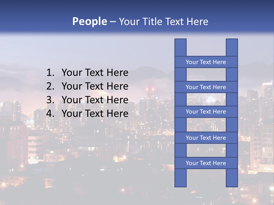 A City At Night With The Lights On And Fog In The Air PowerPoint Template