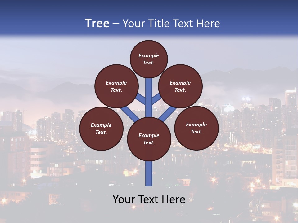 A City At Night With The Lights On And Fog In The Air PowerPoint Template