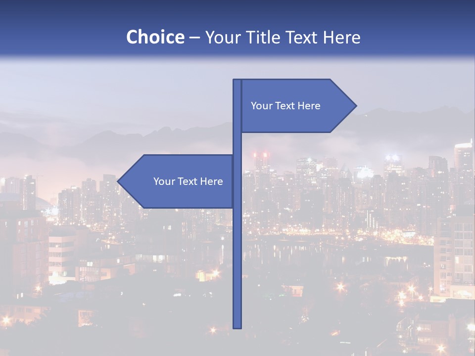 A City At Night With The Lights On And Fog In The Air PowerPoint Template