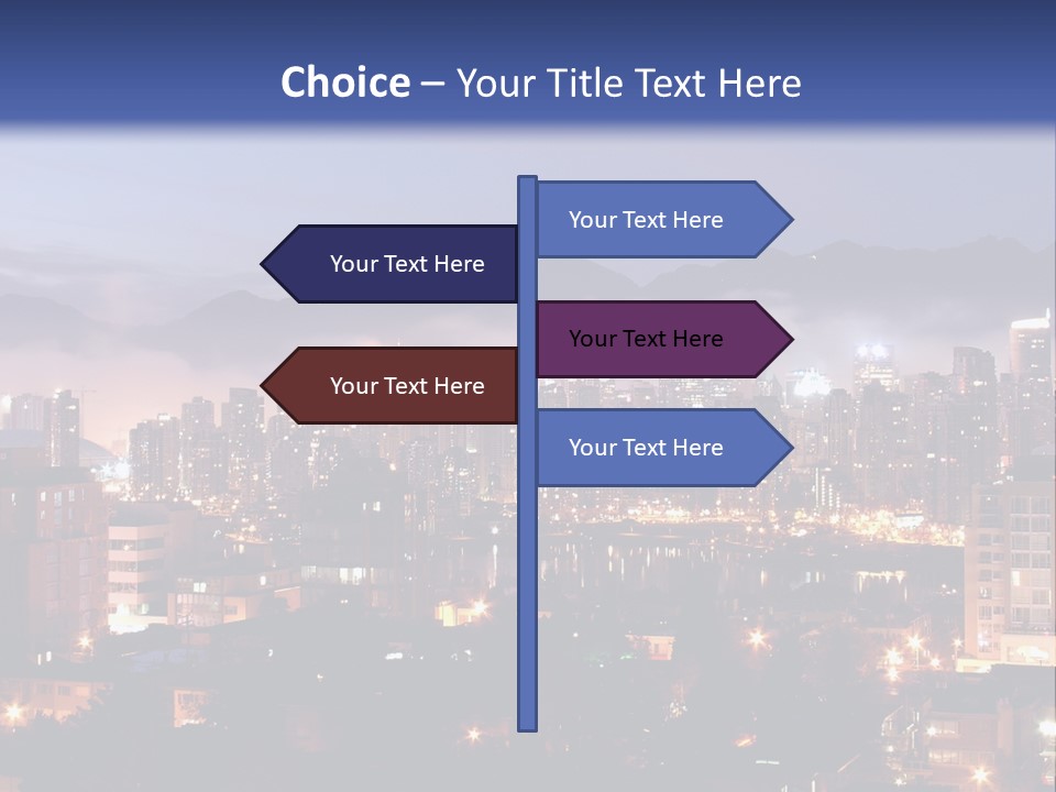 A City At Night With The Lights On And Fog In The Air PowerPoint Template