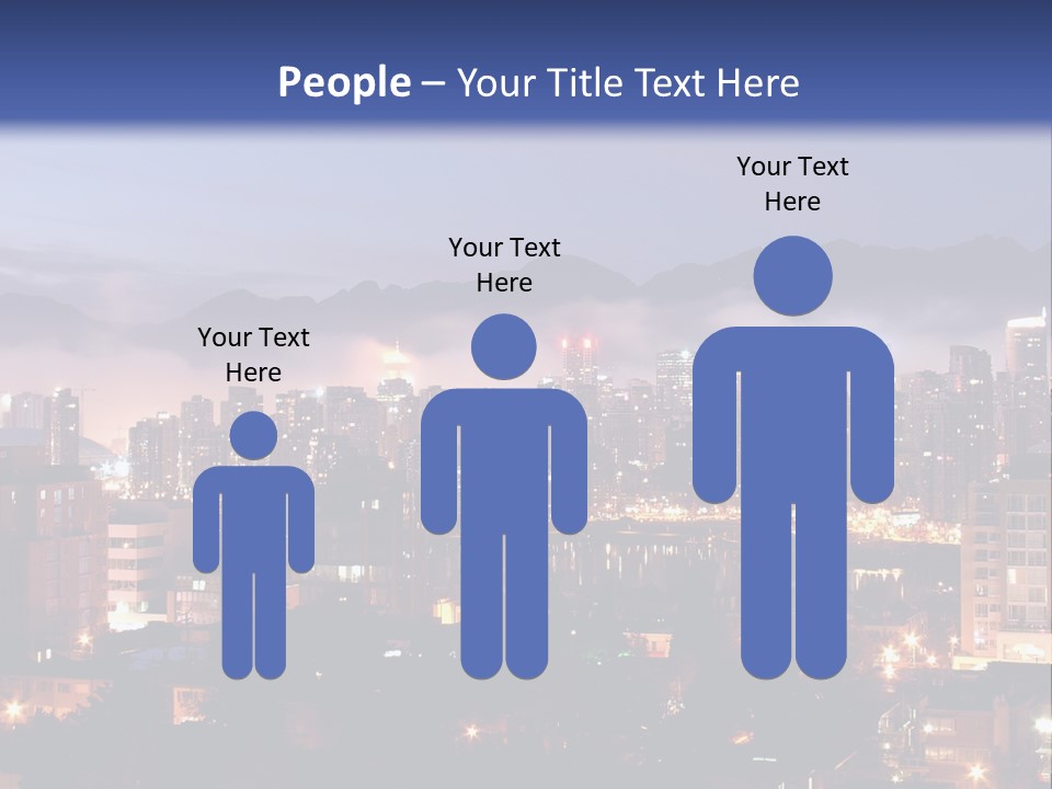 A City At Night With The Lights On And Fog In The Air PowerPoint Template