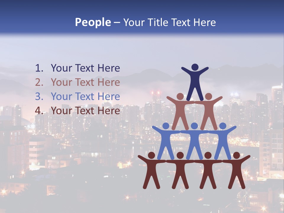 A City At Night With The Lights On And Fog In The Air PowerPoint Template