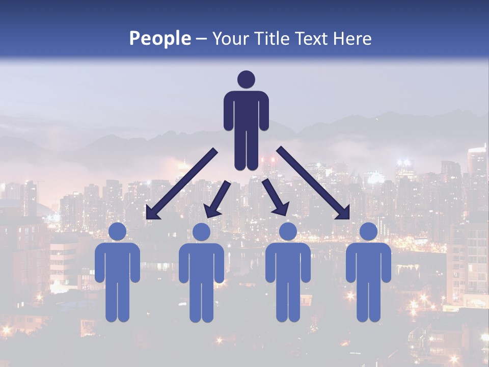 A City At Night With The Lights On And Fog In The Air PowerPoint Template