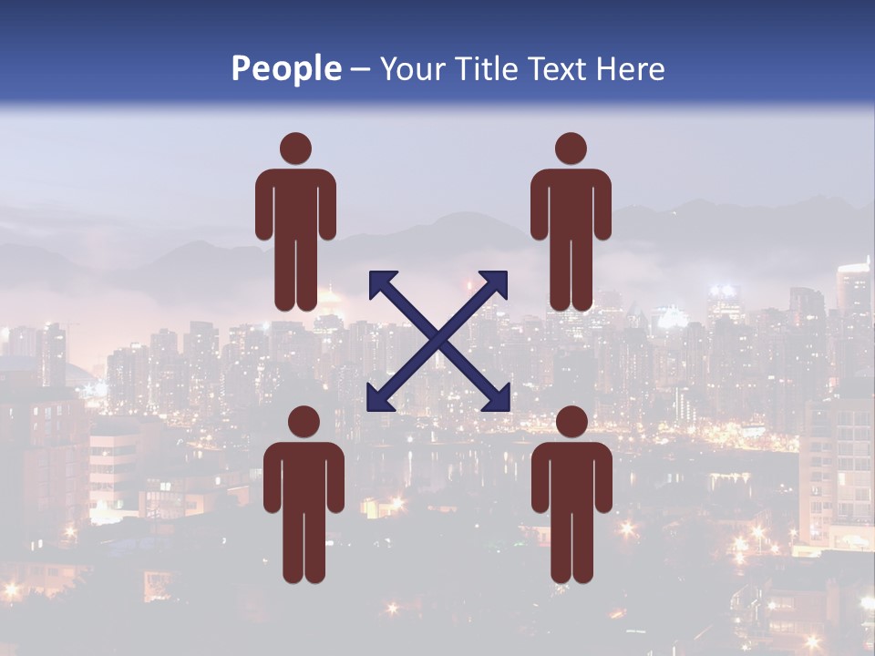 A City At Night With The Lights On And Fog In The Air PowerPoint Template