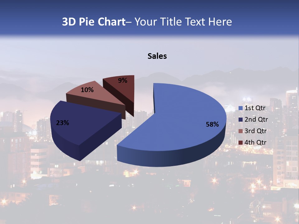 A City At Night With The Lights On And Fog In The Air PowerPoint Template