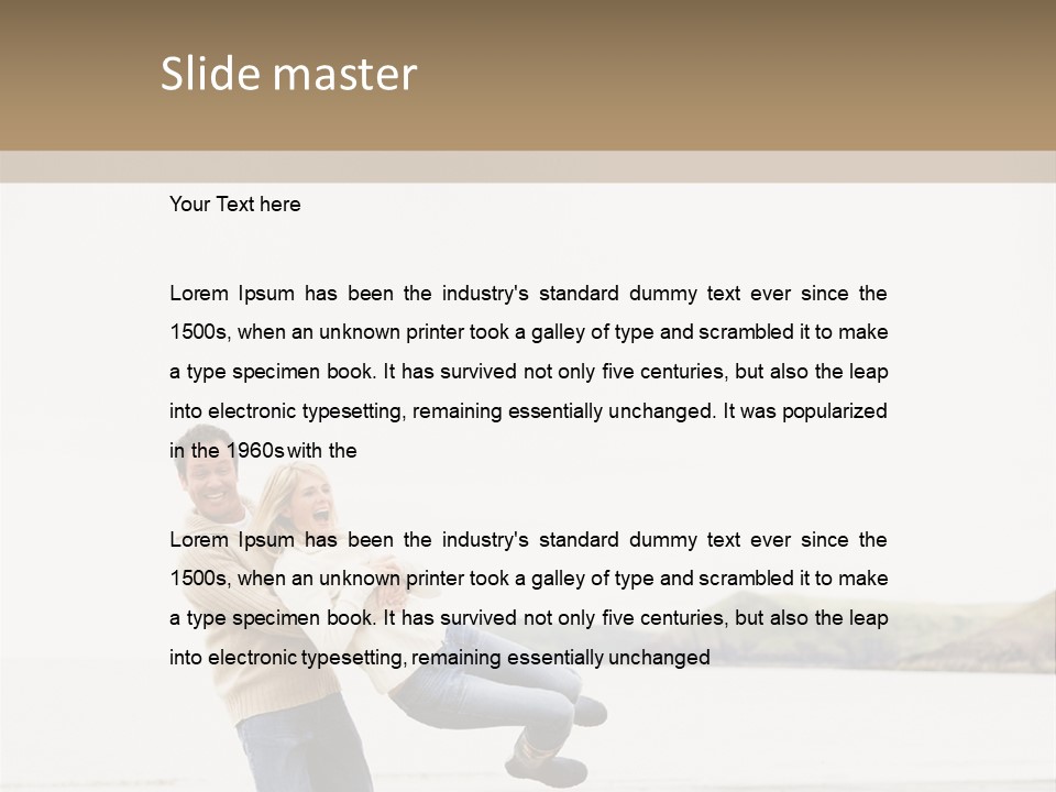 Two Beach People PowerPoint Template