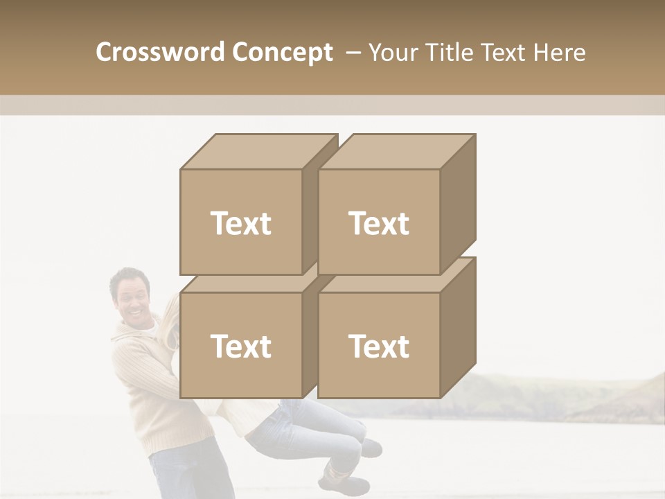 Two Beach People PowerPoint Template