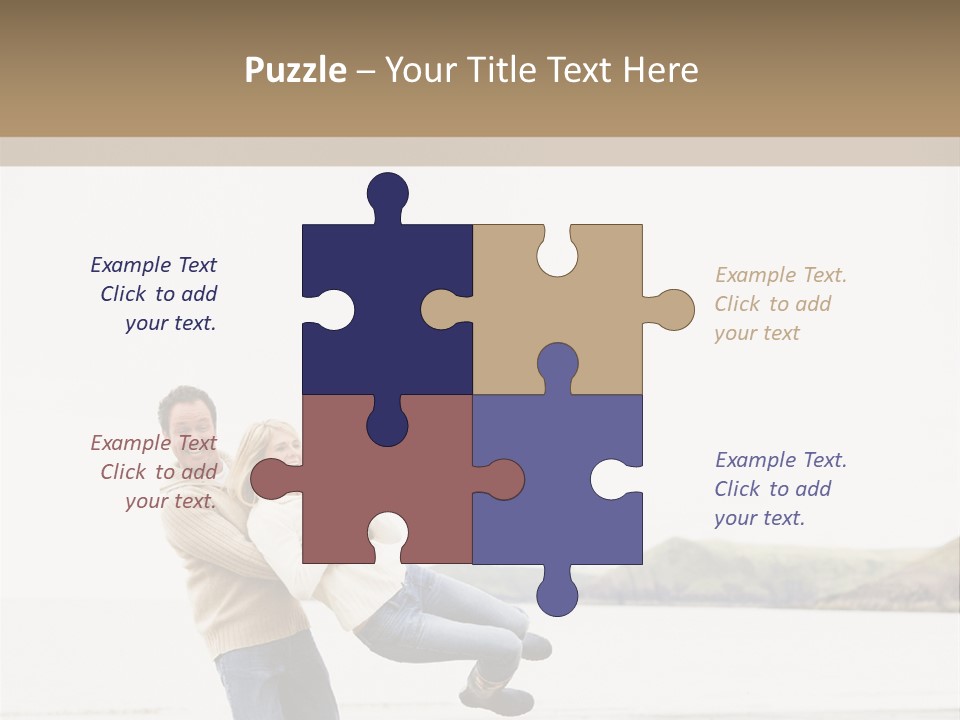 Two Beach People PowerPoint Template