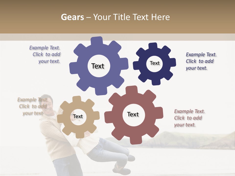 Two Beach People PowerPoint Template