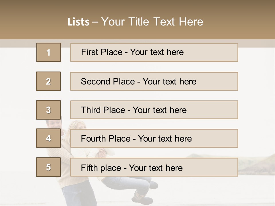 Two Beach People PowerPoint Template