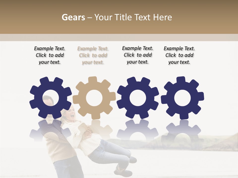 Two Beach People PowerPoint Template