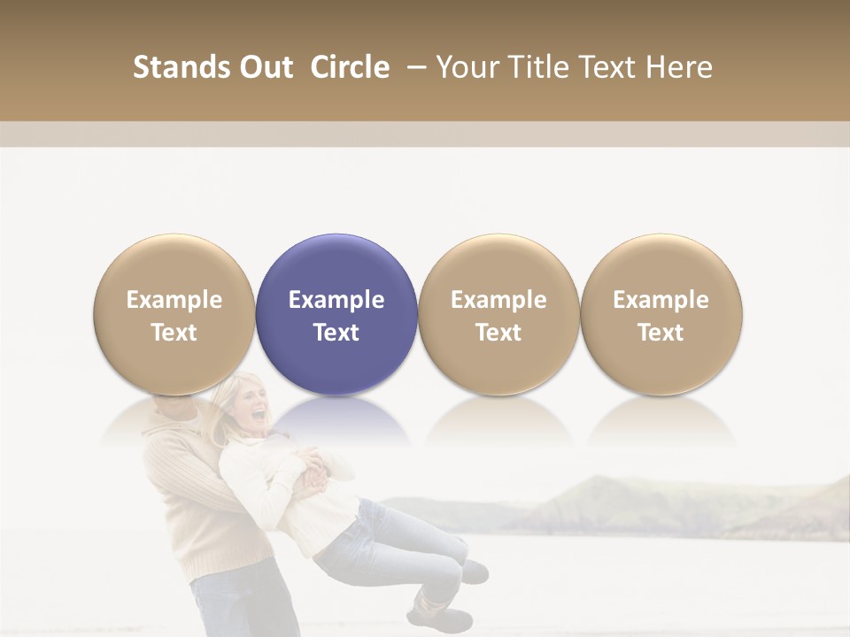 Two Beach People PowerPoint Template