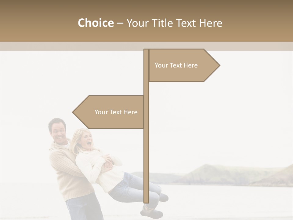 Two Beach People PowerPoint Template