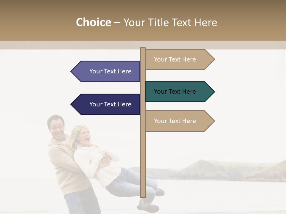 Two Beach People PowerPoint Template