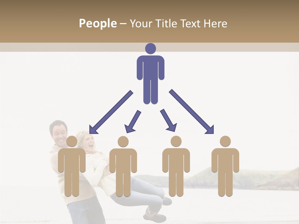 Two Beach People PowerPoint Template