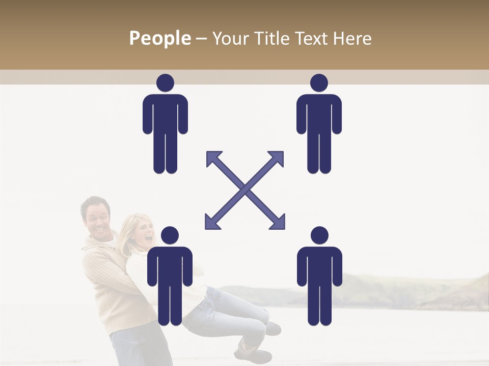 Two Beach People PowerPoint Template