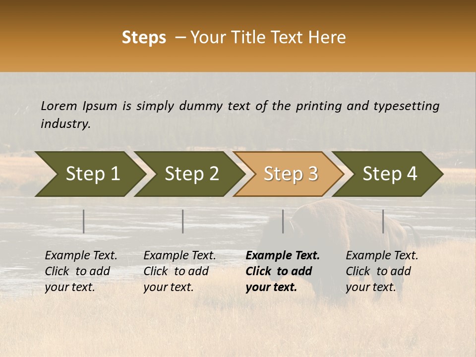 Meadows Indians Buffalo PowerPoint Template