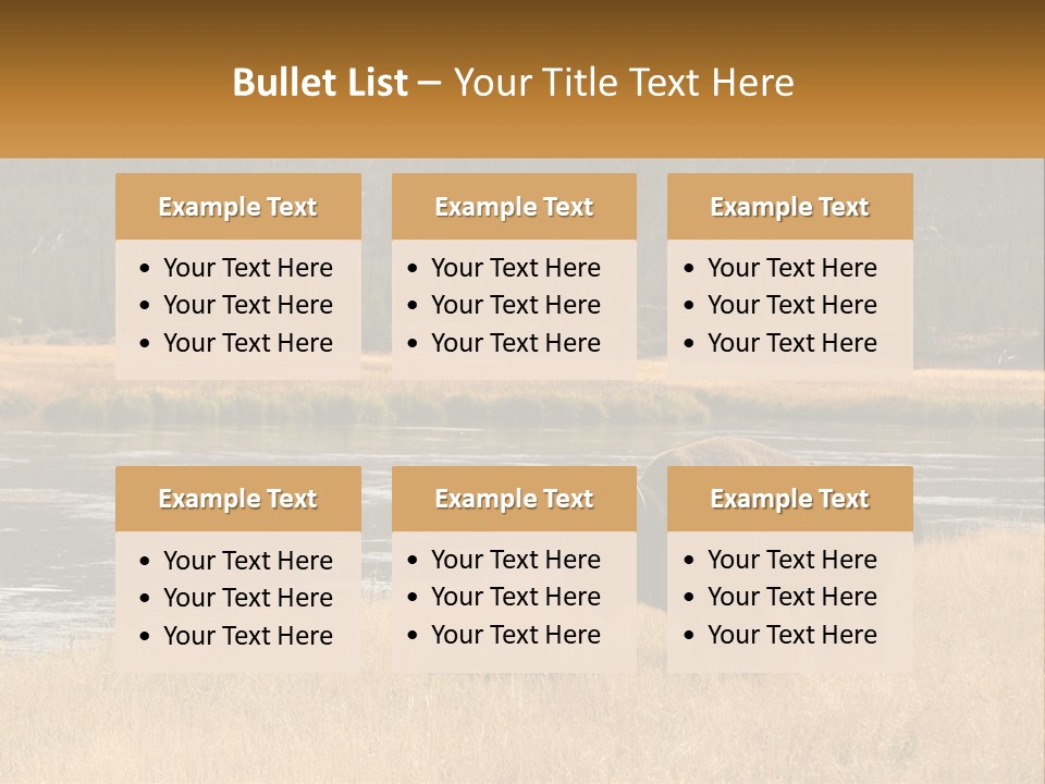 Meadows Indians Buffalo PowerPoint Template