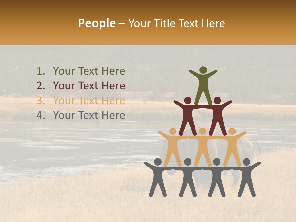 Meadows Indians Buffalo PowerPoint Template