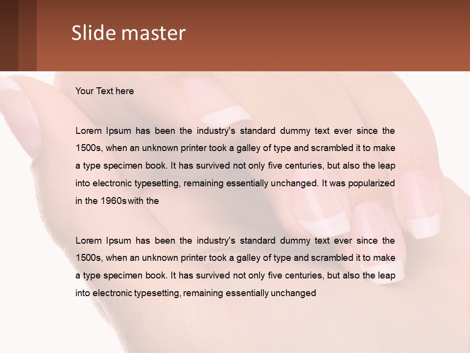 Thumb Care Arm PowerPoint Template