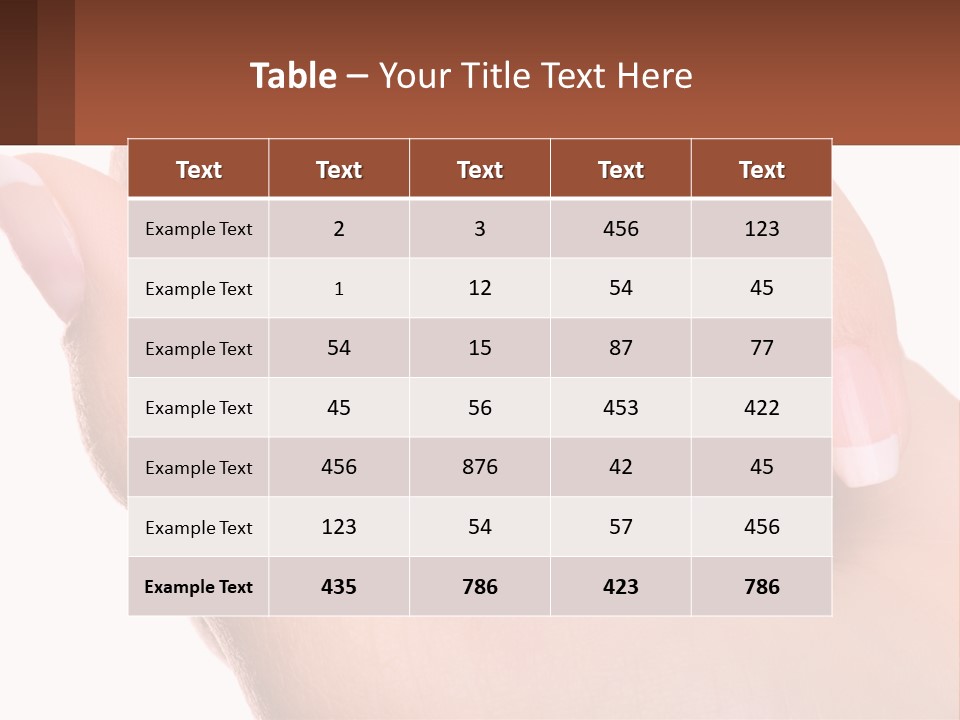 Thumb Care Arm PowerPoint Template