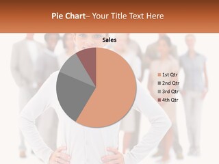 A Woman Standing In Front Of A Group Of People PowerPoint Template