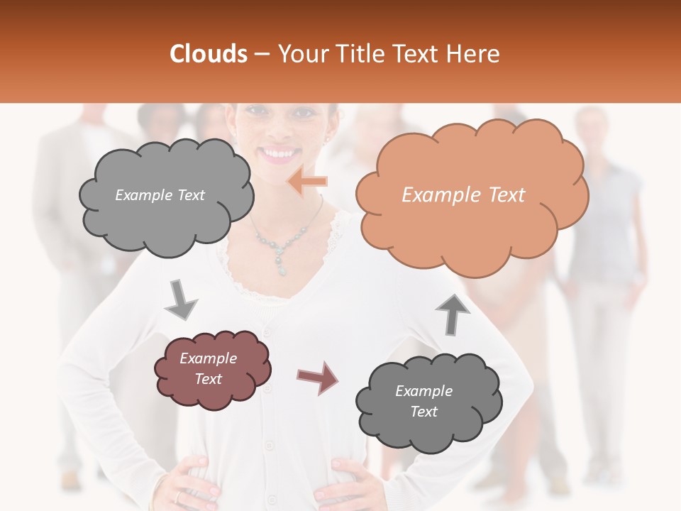 A Woman Standing In Front Of A Group Of People PowerPoint Template