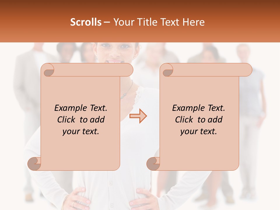 A Woman Standing In Front Of A Group Of People PowerPoint Template